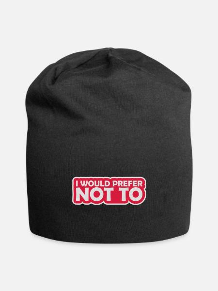 I prefer not to - Jersey Beanie - black - Front