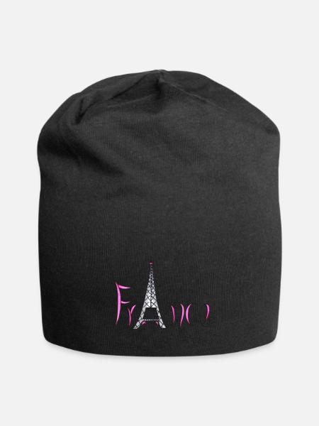 Eiffel Tower Paris France - Jersey Beanie - black - Front