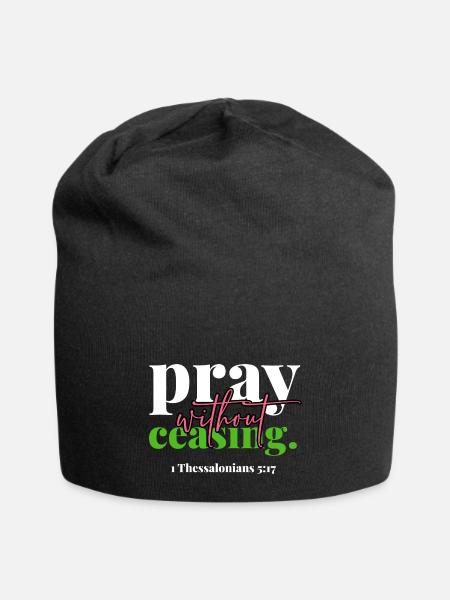 Pray Without Ceasing - Jersey Beanie - black - Front