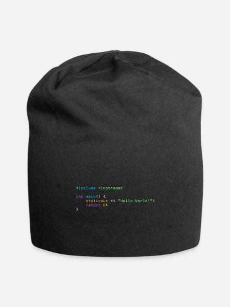 HelloWorld C++ - Jersey Beanie - black