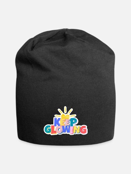 Keep Glowing - Jersey Beanie - black - Front