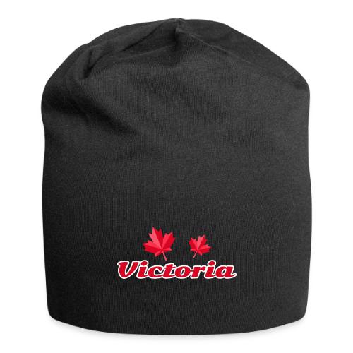 Victoria with two red maple leaves - Jersey Beanie