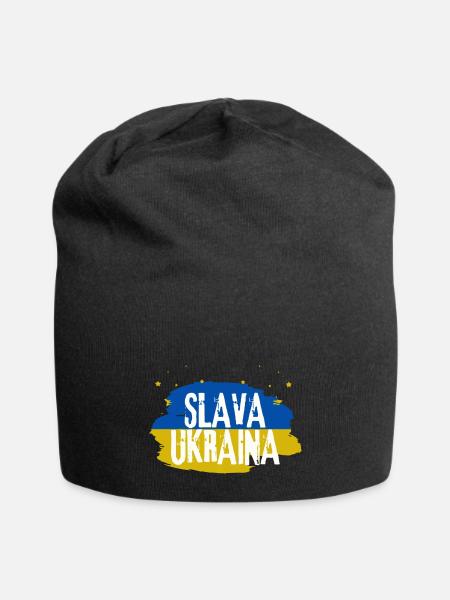 Slava Ukraini for Ukrainian - Jersey Beanie - black - Front