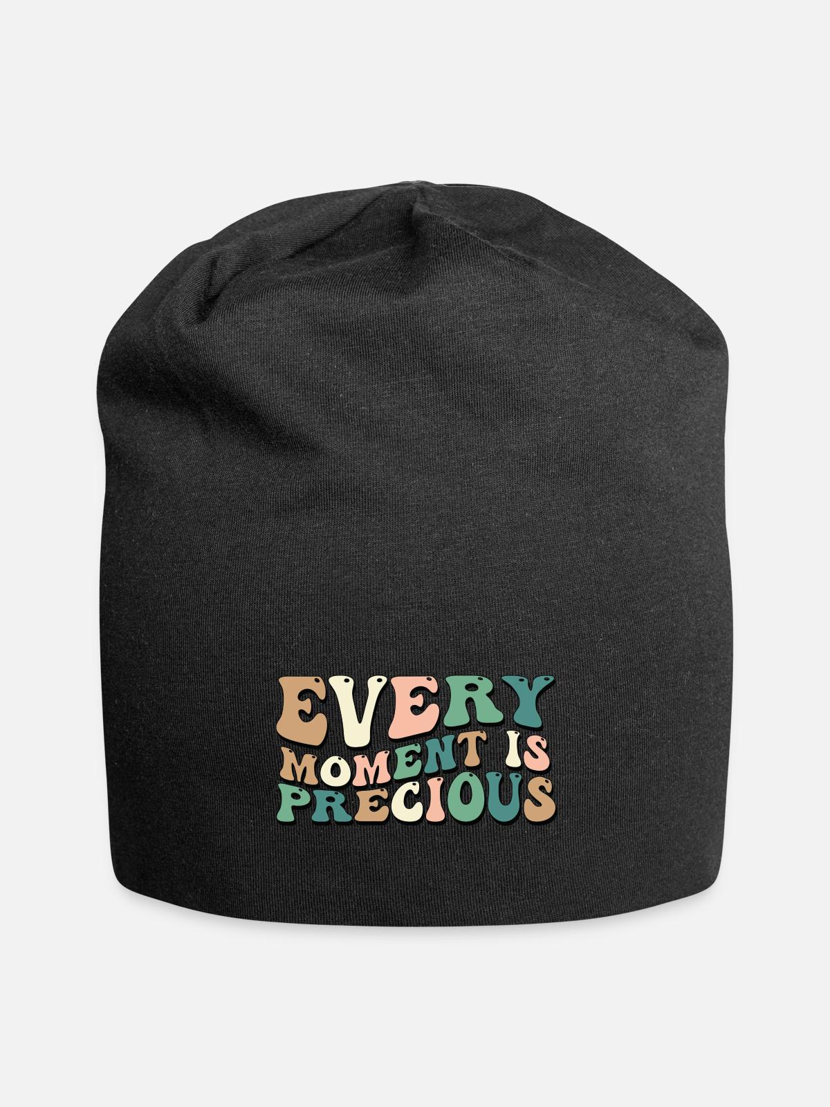 Every Moment Is Precious - Jersey Beanie - black - Front