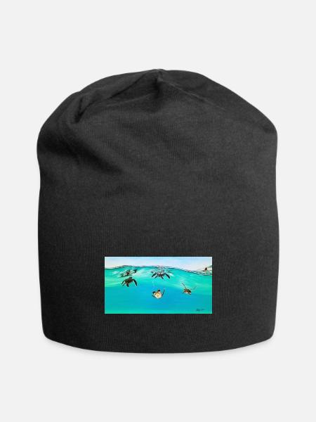 Heron Island Turtles - Jersey Beanie - black - Front