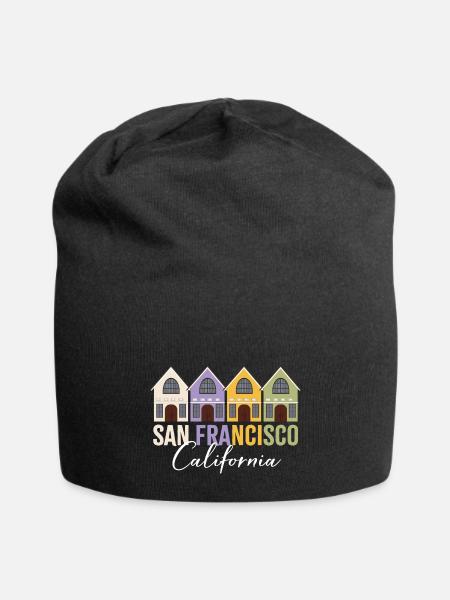 San Francisco Houses Design For California Fans - Jersey Beanie - black