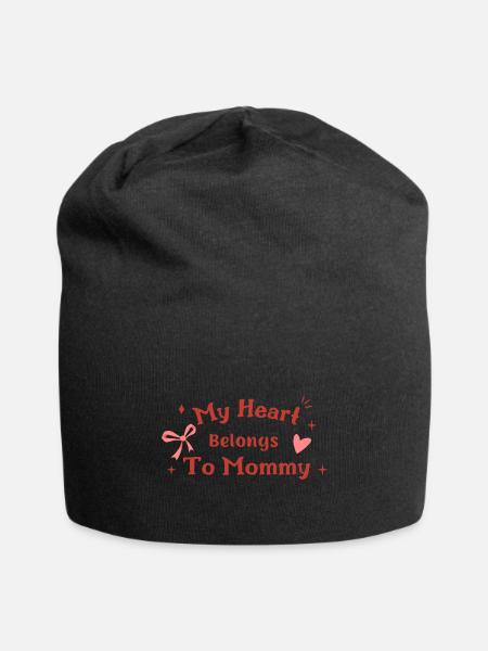 My Heart Belongs To Mommy Mother Day - Jersey Beanie - black