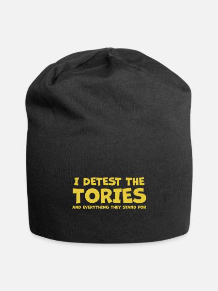 I Detest The Tories Anti Tory - Jersey Beanie - black - Front