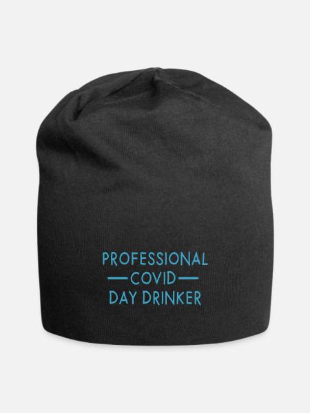 Professional Covid Day Drinker - Jersey Beanie - black - Front