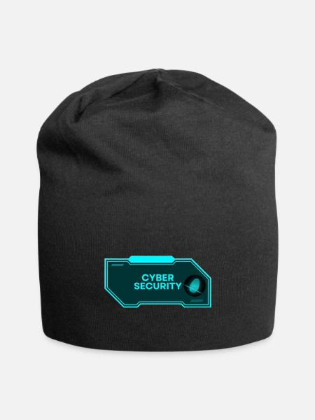 Black Blue Futuristic Cyber Security - Jersey Beanie - black - Front