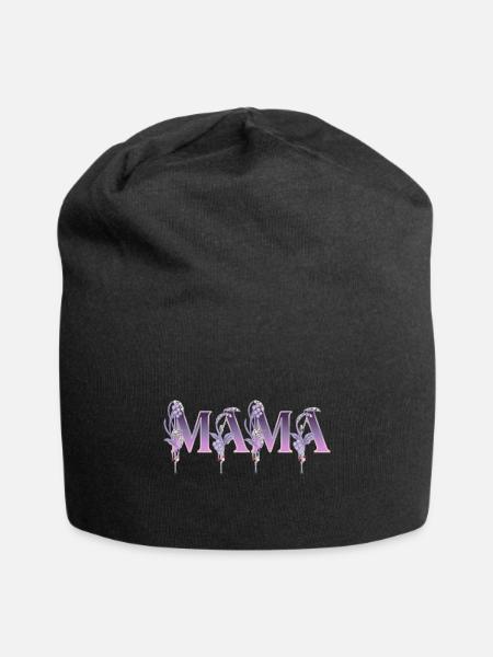 Glitter MAMA, funny mama, Mama Valentine - Jersey Beanie - black