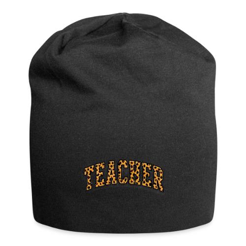 Leopard Print Teacher Typography - Jersey Beanie