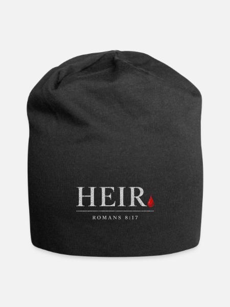 Heir Romans 8:17 Christian Faith Verse - Jersey Beanie - black - Front