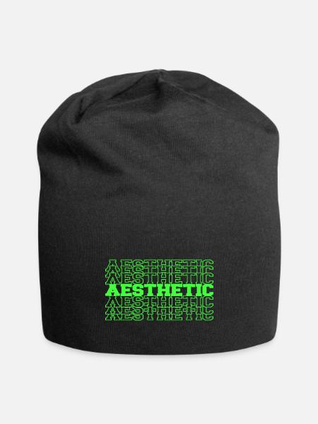 Neon Green Aesthetic - Jersey Beanie - black - Front