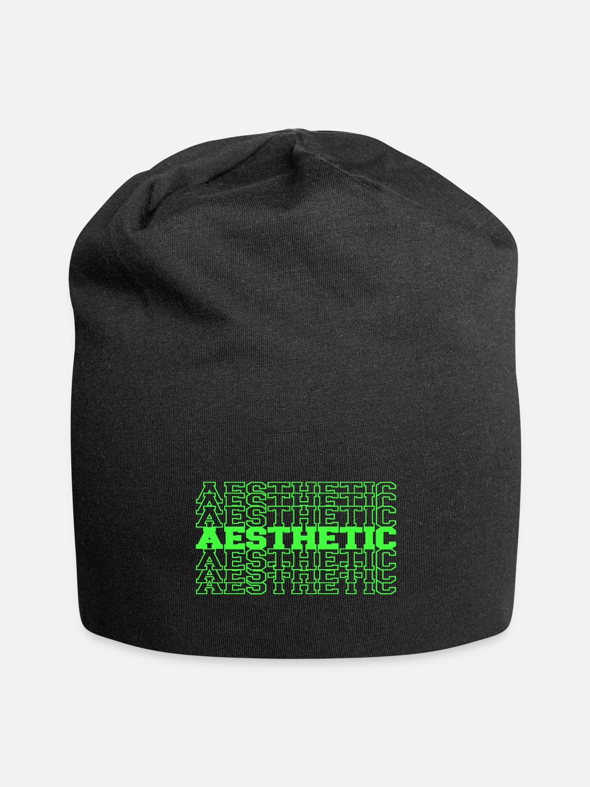 Neon Green Aesthetic - Jersey Beanie - black - Front