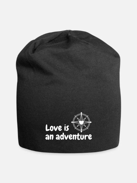 Love is an adventure - Jersey Beanie - black - Front