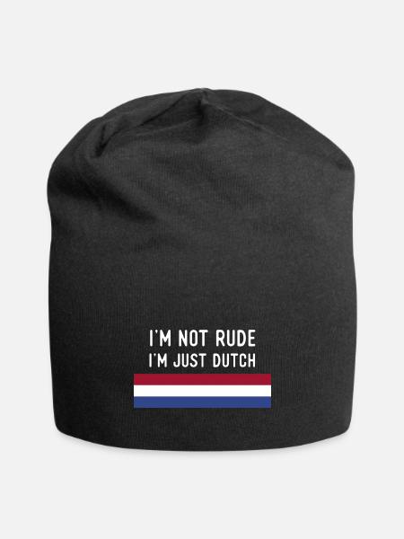 I m Not Rude I m Just Dutch - Jersey Beanie - black - Front