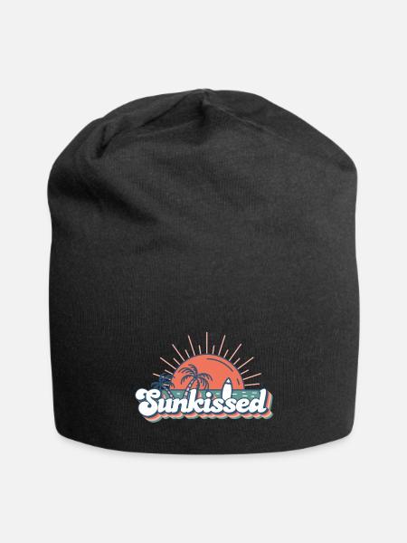 Sunkissed Summer Beach Retro Vibe - Jersey Beanie - black - Front