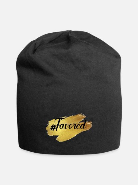 Glow in Gold Favored - Jersey Beanie - black - Front