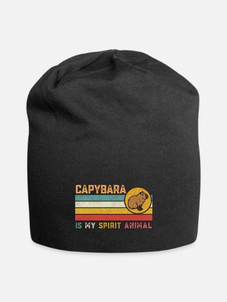 Capybara Is My Spirit Animal Capybaras Lovers - Jersey Beanie - black