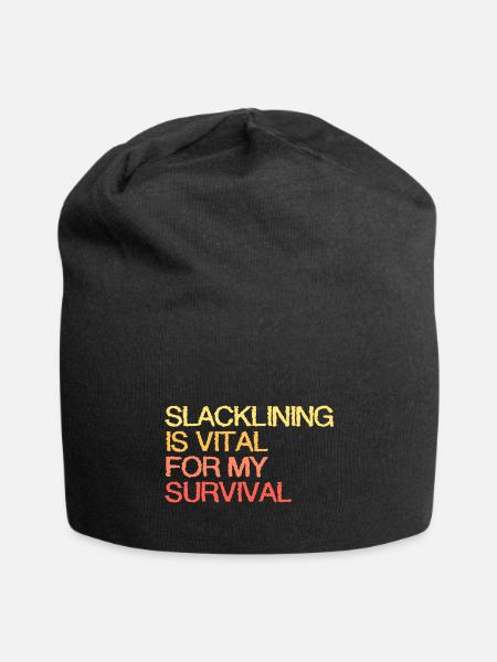 Slacklining Is Vital For My Survival - Jersey Beanie - black