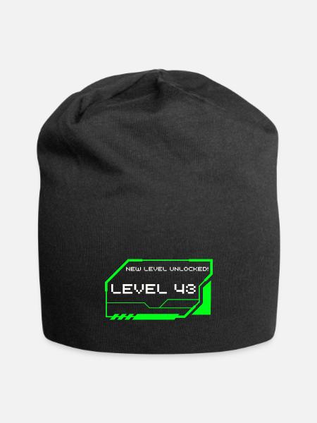 LEVEL 43 Achieved Birthday Level Up - Jersey Beanie - black - Front
