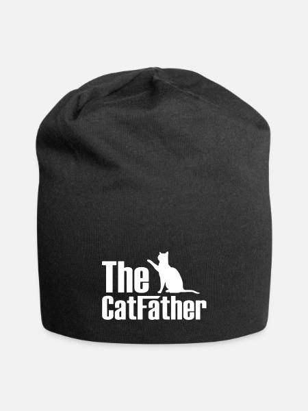 Pet The Catfather Dad Sleeve - Jersey Beanie - black - Front