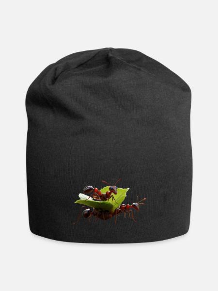 a_group_of_ants_working - Jersey Beanie - black - Front