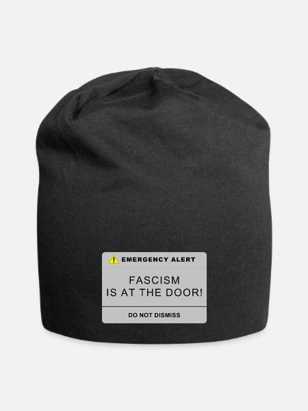 Anti Fascism | Alert Fascism is at the door | Anti - Jersey Beanie - black - Front
