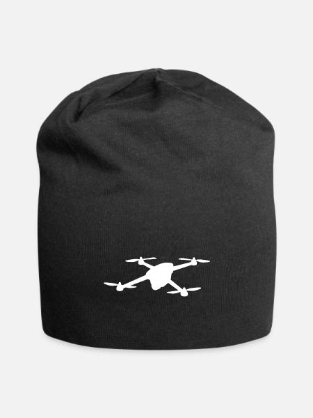 Funny drone pilot cartoon hobby pilot - Jersey Beanie - black - Front