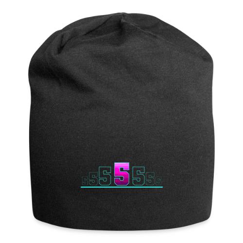 Number 5 in Magenta: Varsity Font - Jersey Beanie