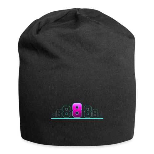 Number 8 in Magenta: Varsity Font - Jersey Beanie