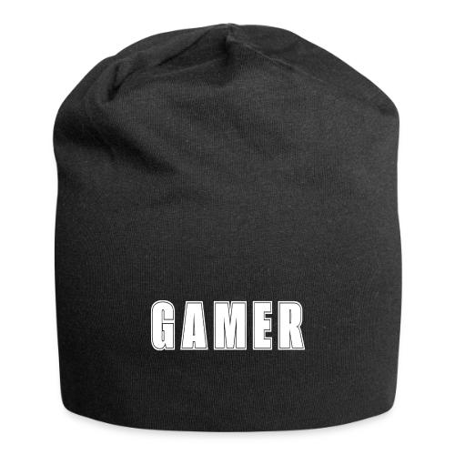 Gamer Collegiate White Text Design - Jersey Beanie