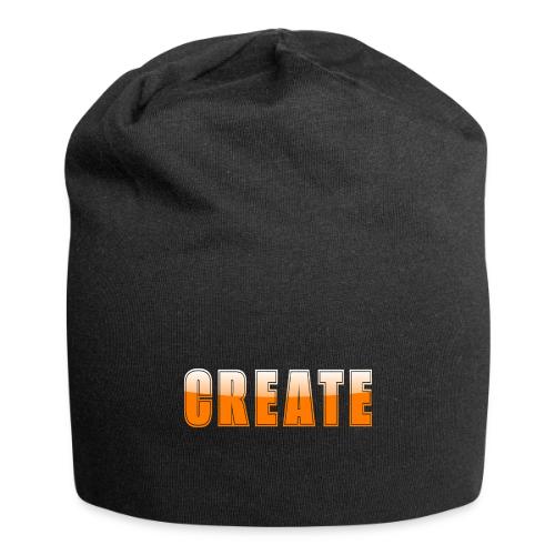 CREATE Vibrant Orange Bold Word Graphic - Jersey Beanie