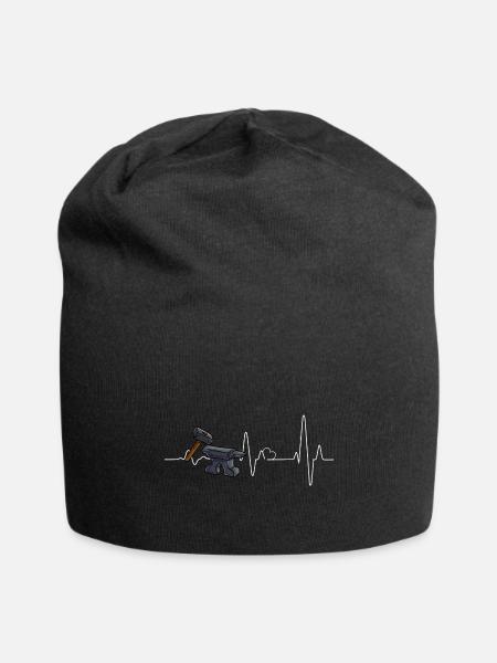 Blacksmith Heartbeat Goldsmith Hammer Craft - Jersey Beanie - black - Front