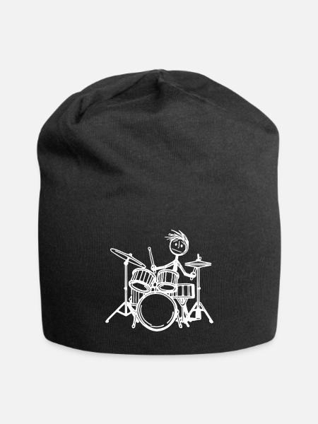 Rock Stickman Drummer - Jersey Beanie - black - Front