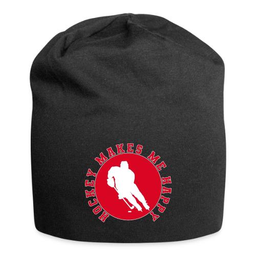 Hockey Makes Me Happy – Ice Hockey Fan Emblem - Jersey Beanie