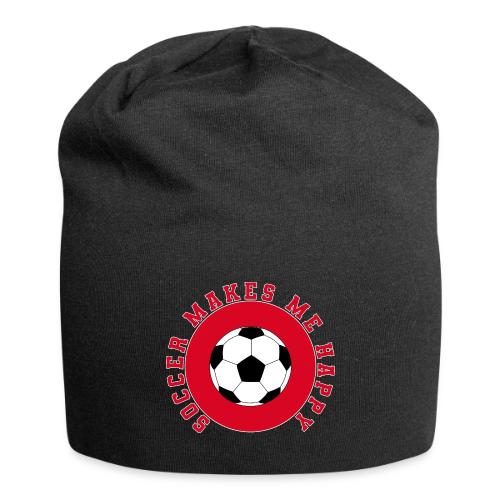 Soccer Makes Me Happy – Football Joy Graphic - Jersey Beanie