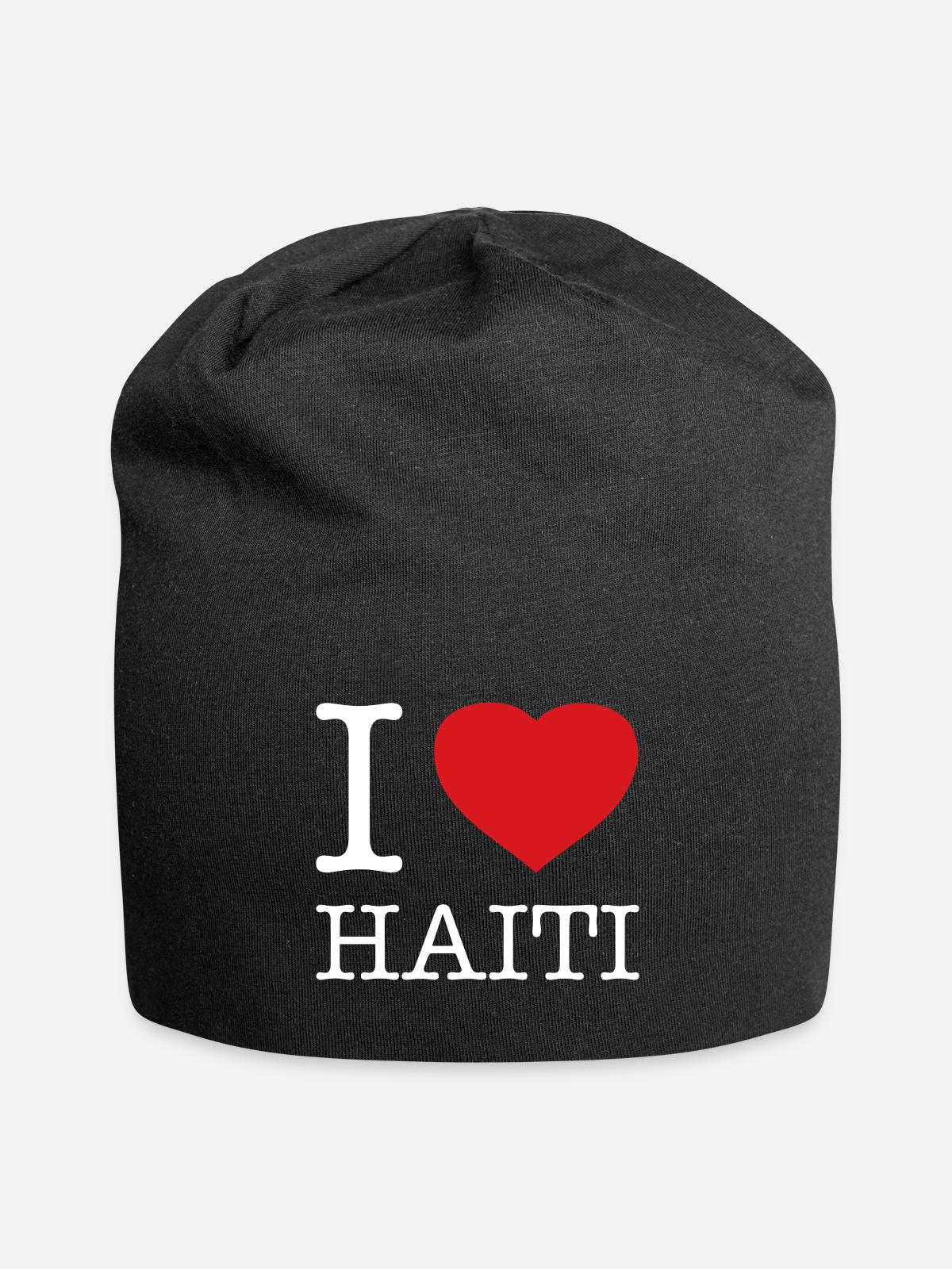 I LOVE HAITI - Jersey Beanie - black - Front