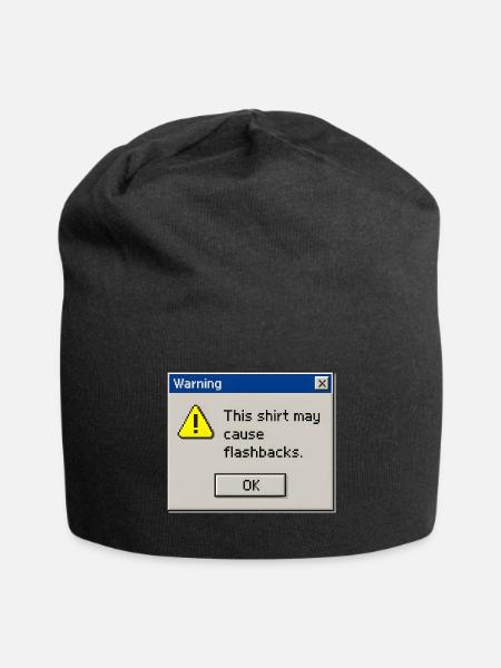 Retro 90s Computer Error Pop Up Flashbacks Meme - Jersey Beanie - black - Front