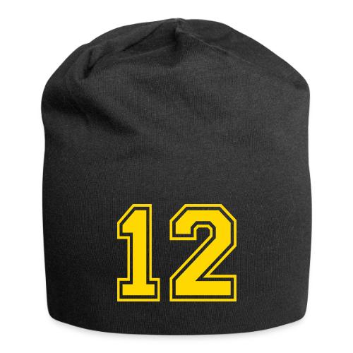 Number 12 in a classic athletic collegiate font - Jersey Beanie