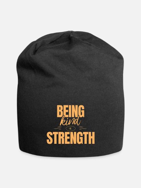 Being kind is strength - Jersey Beanie - black - Front