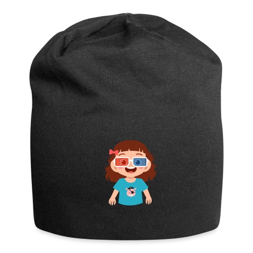 Girl red blue 3D glasses doing Vision Therapy - Jersey Beanie