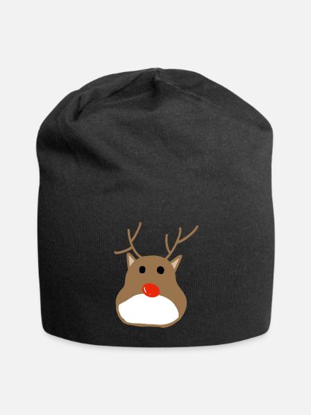 Hand drawing deer head. - Jersey Beanie - black - Front