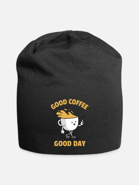 Good Coffee Good Day - Jersey Beanie - black - Front