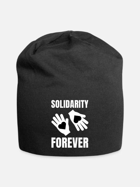 Solidarity Forever Antifa Anarchist Activist - Jersey Beanie - black - Front