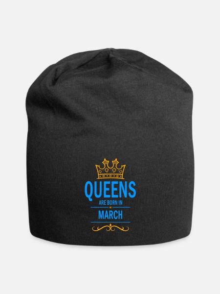 Queens are born in March - Jersey Beanie - black - Front