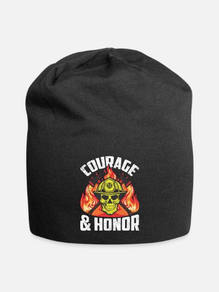 Firefighter Courage and Honor - Jersey Beanie - black - Front