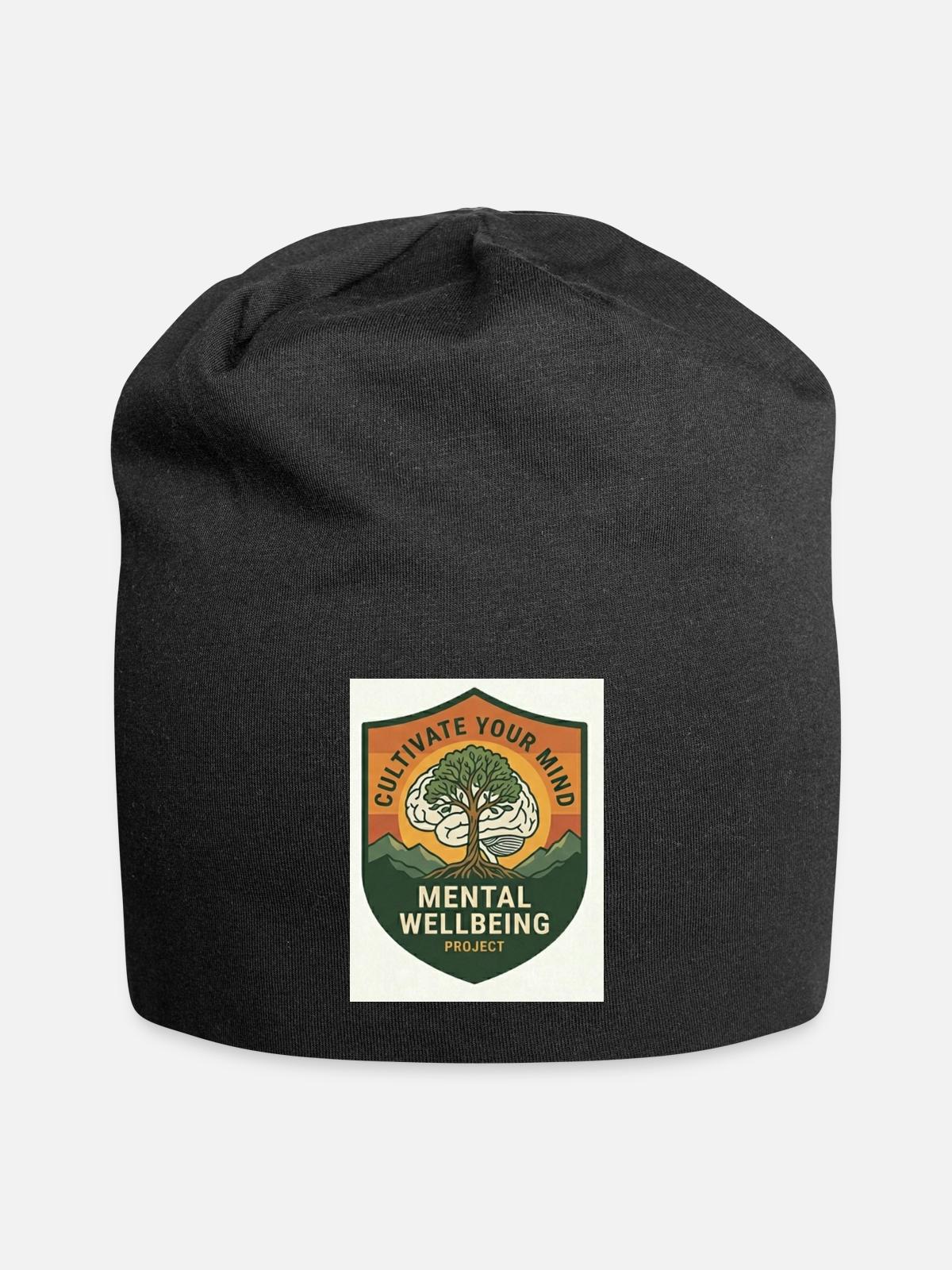 Mind Growth Shield Patch - Jersey Beanie - black - Front