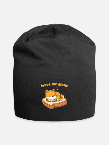 Leave Me Alone Cute Dog - Jersey Beanie - black